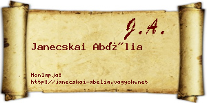 Janecskai Abélia névjegykártya
